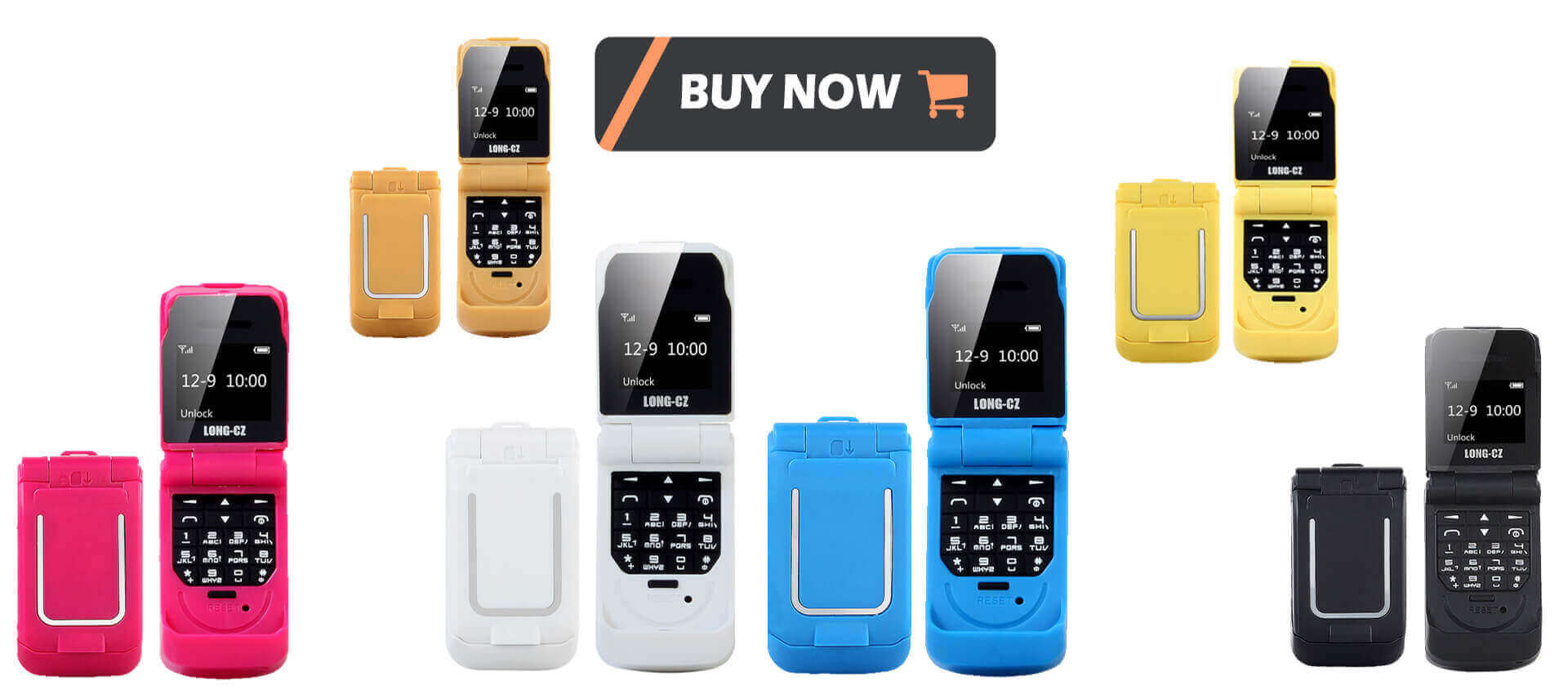 Telefono Mini Flip J9 Long-CZ - GSM, Bluetooth - Nero