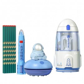 Tom Cat Automatic Electric Pencil Sharpener Magic Erasers Mini Vacuum Cleaner Electric Stationery Set Gift Box