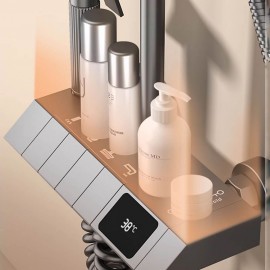Smart Digital Thermostatic Shower Set – Enhanced Pressure Copper Black Shower Head for Home