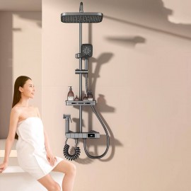 Smart Digital Thermostatic Shower Set – Enhanced Pressure Copper Black Shower Head for Home