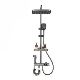 Smart Digital Thermostatic Shower Set – Enhanced Pressure Copper Black Shower Head for Home