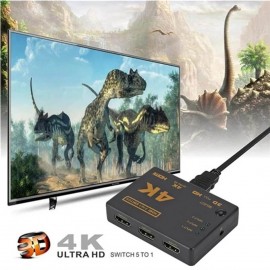 HDMI Switch 4K Switcher 3 in 1 out HD 1080P Video Cable Splitter 1x3 Hub Adapter Converter for PS4/3 TV Box HDTV PC (Black)