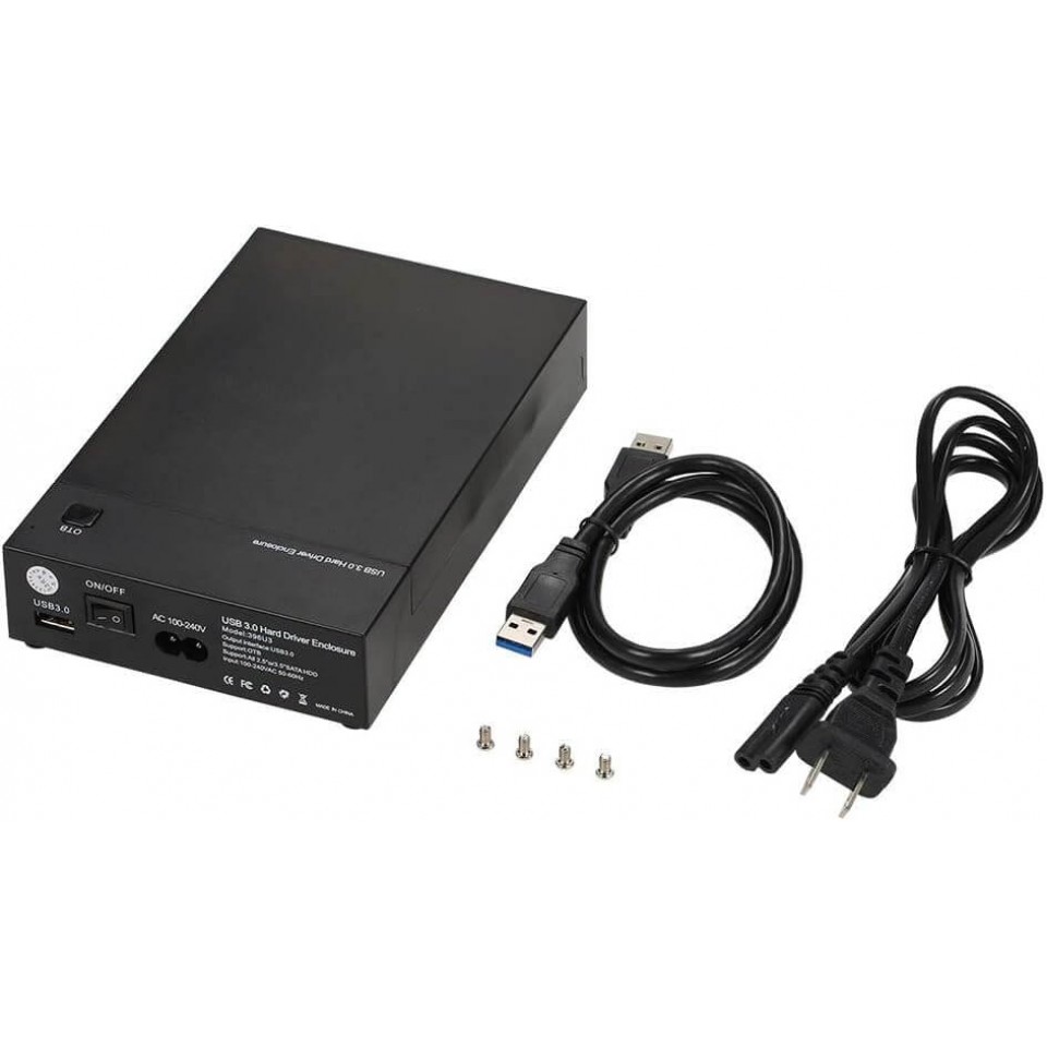 XBOSS HD+ USB 3.0 SATA HDD SSD External Enclosure – 5Gbps, 8TB Support, OTB, UASP