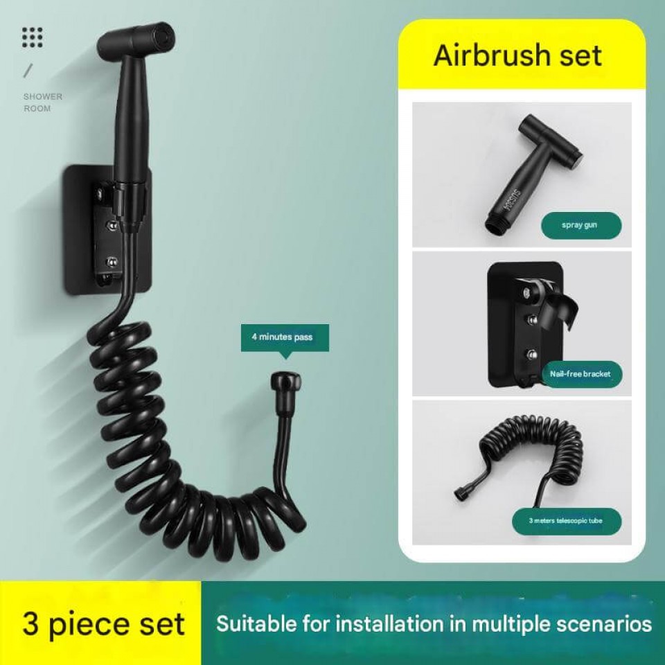 Matte Black High-Pressure Toilet & Bathroom Cleaning Spray Gun | Home Use