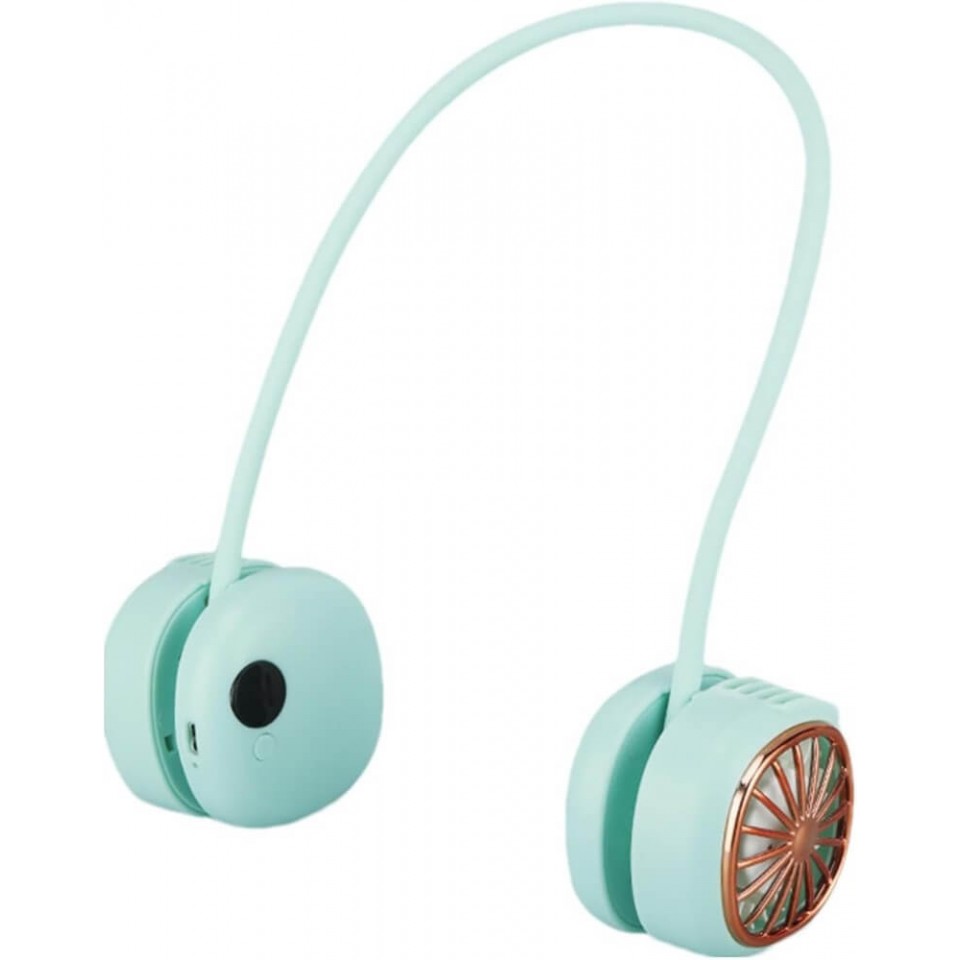 XBOSS L21 Foldable Bladeless Neck Fan, USB Charging Portable Hanging Neck Fan for Travel Hiking Sports