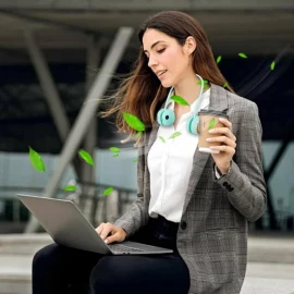 XBOSS L21 Foldable Bladeless Neck Fan, USB Charging Portable Hanging Neck Fan for Travel Hiking Sports