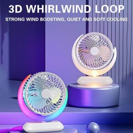 Luna RGB Desktop Rotatable USB Fan with 3 Speeds