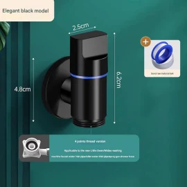 Mubin Black Arko Faucet | Full Copper, 6mm Thread Connection, Perfect for Home Use