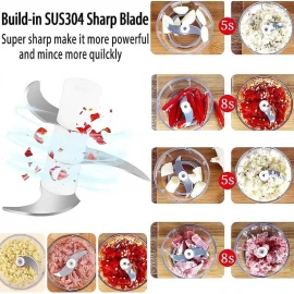 USB Rechargeable Electric Garlic Grinder - Mini Wireless Food Chopper