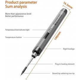 Cordless USB Rechargeable Portable Soldering Iron, 3-Speed Temperature Adjustable, Jewelry Soldering Kit for Precision Work (Orange)