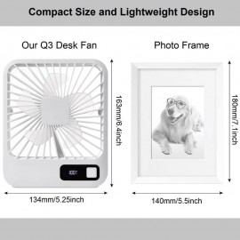 XBOSS Q4 Small Desk Fan Battery Operated Rechargeable