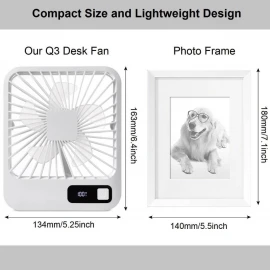 XBOSS Q4 Small Desk Fan Battery Operated Rechargeable