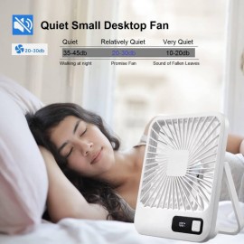 XBOSS Q4 Small Desk Fan Battery Operated Rechargeable