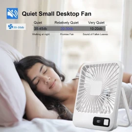 XBOSS Q4 Small Desk Fan Battery Operated Rechargeable