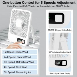 XBOSS Q4 Small Desk Fan Battery Operated Rechargeable