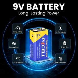 PKCELL 9V (6F22) Extra Heavy Duty batareya yüksək performanslı enerji mənbəyidir. Stabil işləmə və uzun istifadə müddəti sayəsində həm ev, həm də biznes istifadəçiləri üçün uyğundur.