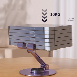 Adjustable Metal Phone & Tablet Stand | 720° Rotating, Foldable, Portable Desk Holder for Office & Live Streaming