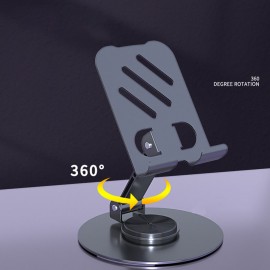 Adjustable Metal Phone & Tablet Stand | 720° Rotating, Foldable, Portable Desk Holder for Office & Live Streaming