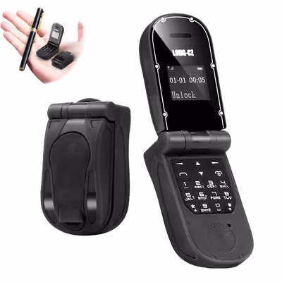 LONG-CZ J30 World Smallest Flip Phone – Mini GSM Mobile Phone for Kids with Bluetooth, SOS & Magic Voice 1