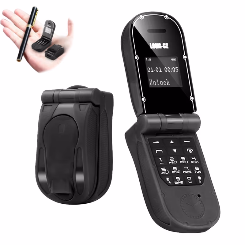 LONG-CZ J30 World Smallest Flip Phone – Mini GSM Mobile Phone for Kids with Bluetooth, SOS & Magic Voice