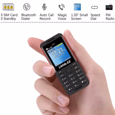 LONG-CZ 5310 World Smallest 3 SIM Card Mobile Phone Unlocked 4