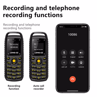 LONG-CZ B25 Super Mini 2G Mobile Phone with Bluetooth Earphone Function – Dual SIM Ultra Small Feature Phone 0.66 Inch Unlocked 4