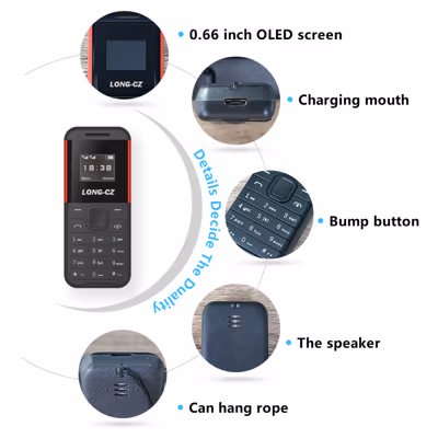 LONG-CZ BM222 Mini Mobile Phone Dual SIM GSM 2G Tiny Pocket Phone with Voice Changer & Call Recorder 3